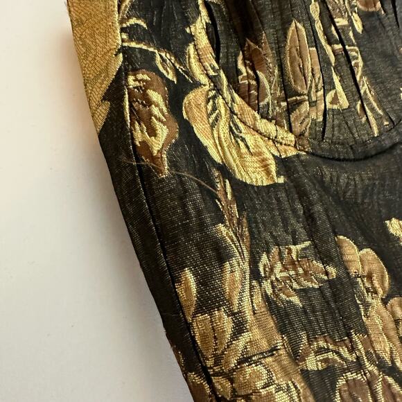 Sofie the Label Black Gold Floral Jacquard Strapless Corset Top Size Medium - Picture 6 of 11